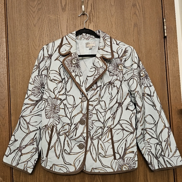 Victor Costa Occasion Floral print Jacket Women's Plus Size 1X - Picture 1 of 14